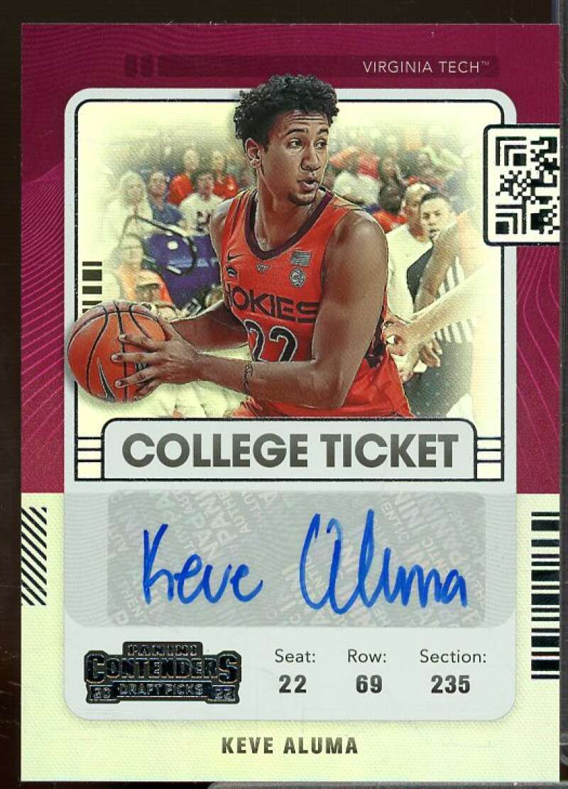 Keve Aluma 2022-23 Panini Chronicles Draft Contenders College Ticket Auto #12  Image 1