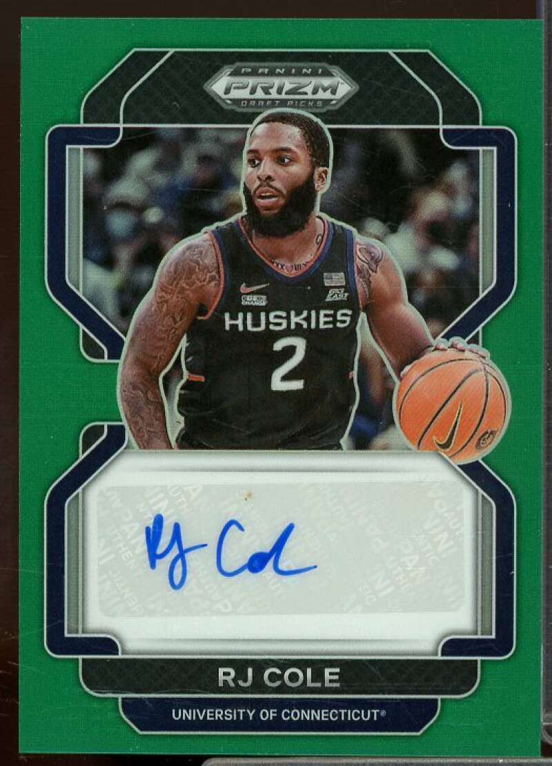 RJ Cole 2022-23 Panini Prizm Draft Picks Draft Picks Autographs Prizms Green #71  Image 1