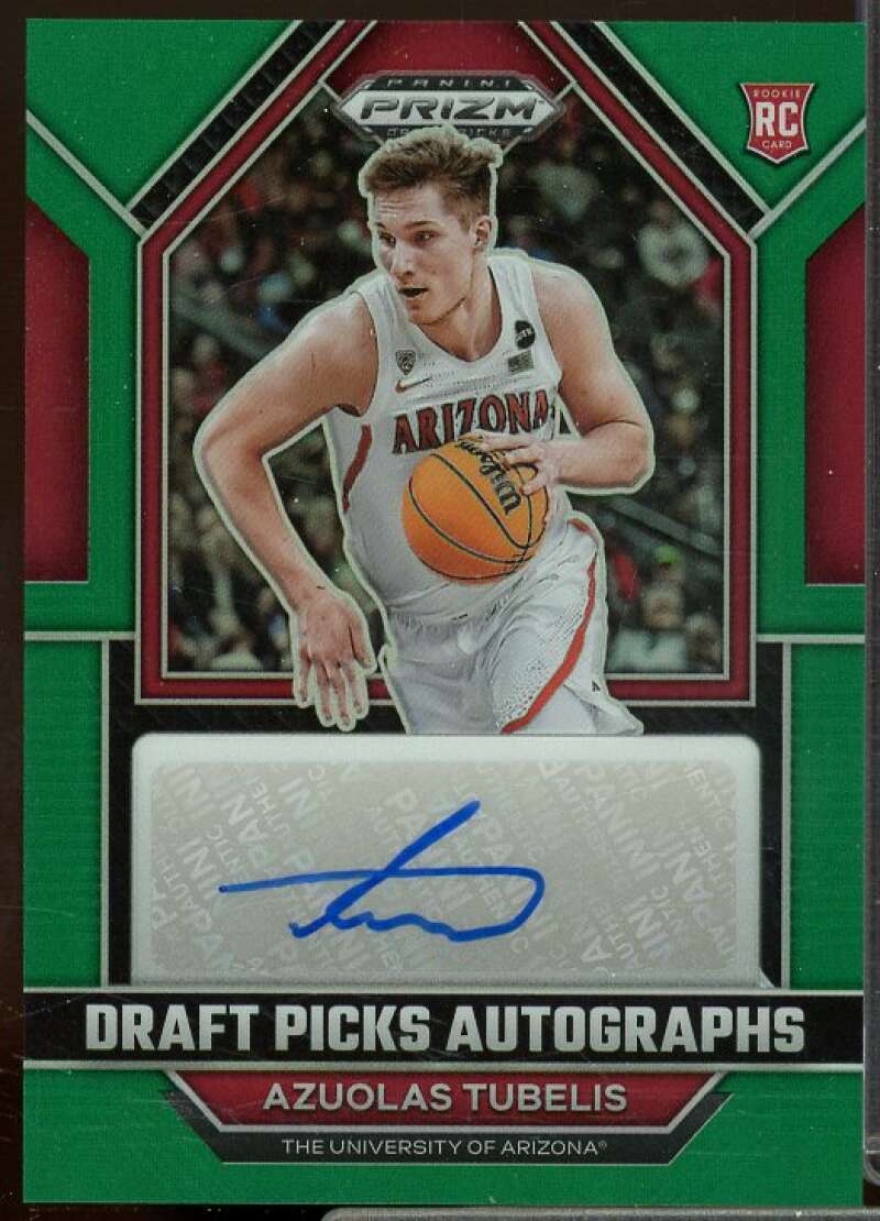 Azuolas Tubelis 2023-24 Panini Prizm Draft Picks Autographs Prizms Green #25  Image 1