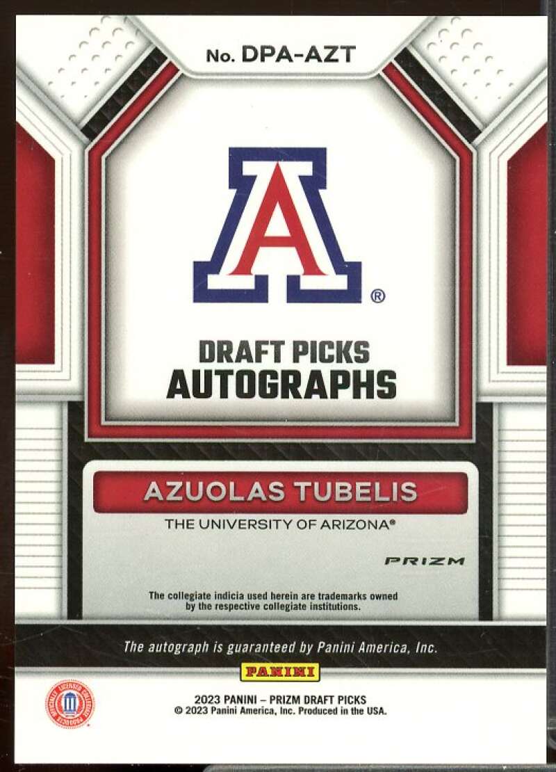 Azuolas Tubelis 2023-24 Panini Prizm Draft Picks Autographs Prizms Green #25  Image 2