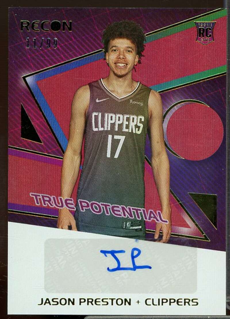 Jason Preston/99 2021-22 Panini Recon True Potential Rookie Signatures Red #8  Image 1