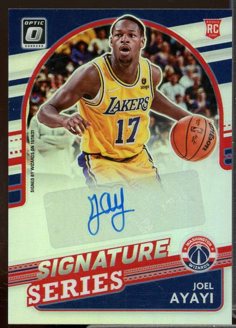 Joel Ayayi Rookie Card 2021-22 Donruss Optic Signature Series Rookie Holo #3  Image 1
