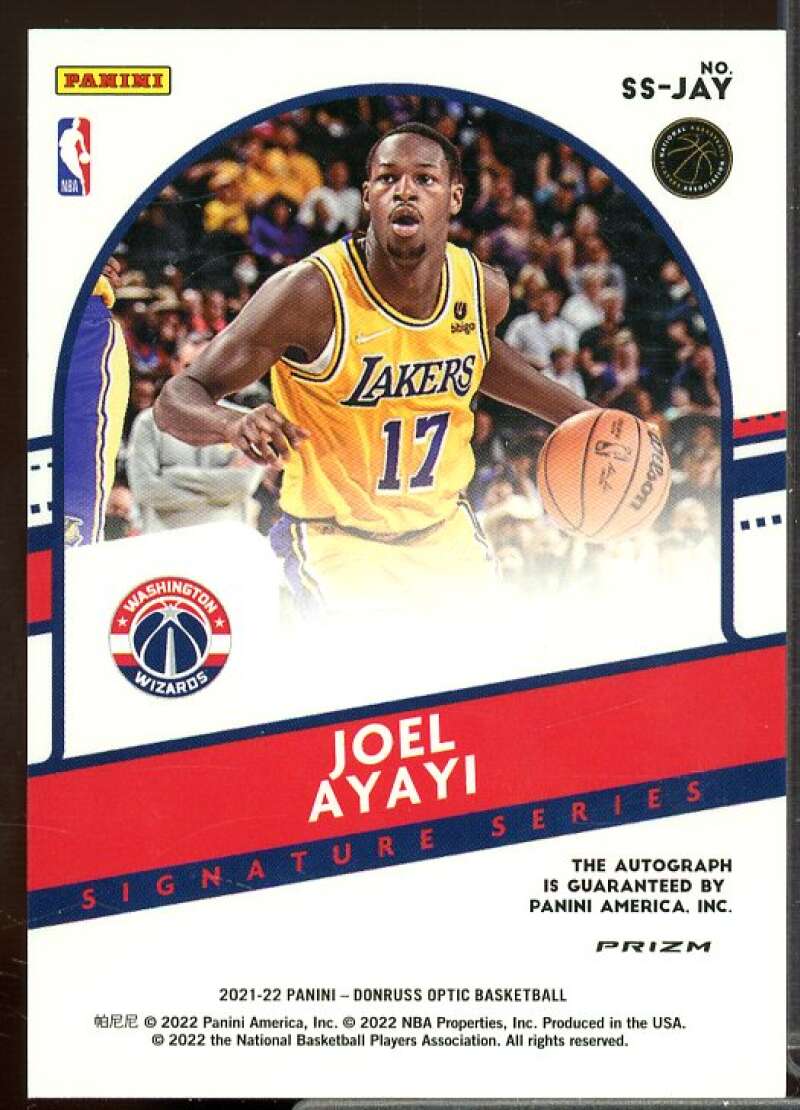 Joel Ayayi Rookie Card 2021-22 Donruss Optic Signature Series Rookie Holo #3  Image 2