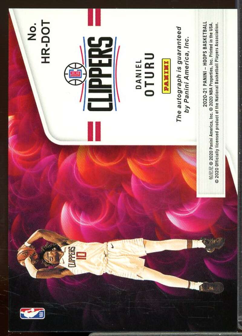 Daniel Oturu Rookie Card 2020-21 Hoops Hot Signatures Rookies #9  Image 2