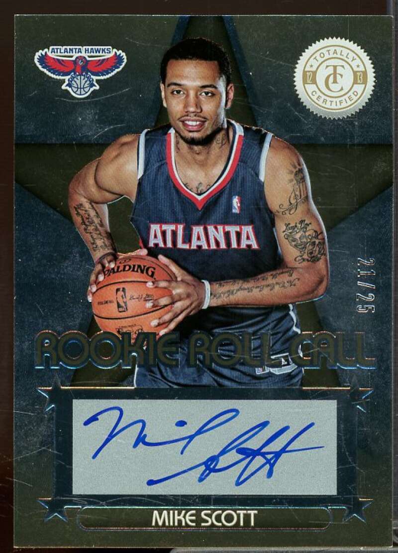 Mike Scott/25 2012-13 Totally Certified Rookie Roll Call Autographs Gold #88  Image 1