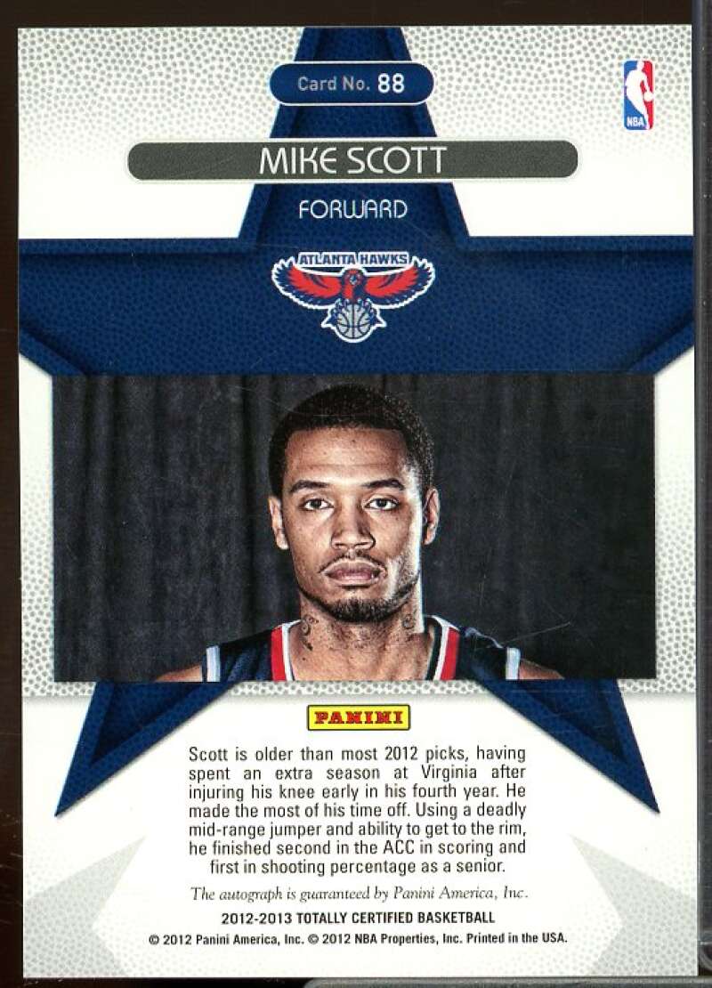 Mike Scott/25 2012-13 Totally Certified Rookie Roll Call Autographs Gold #88  Image 2