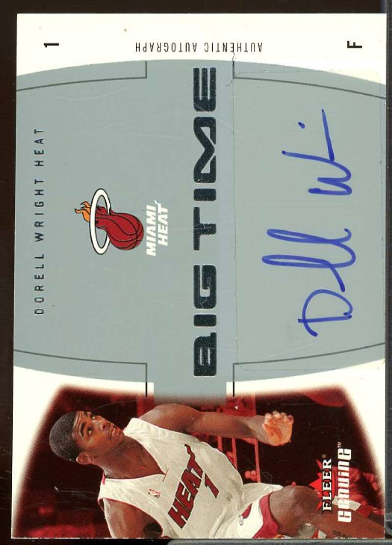 Dorell Wright Card 2004-05 Fleer Genuine Big Time Autographs #DW  Image 1