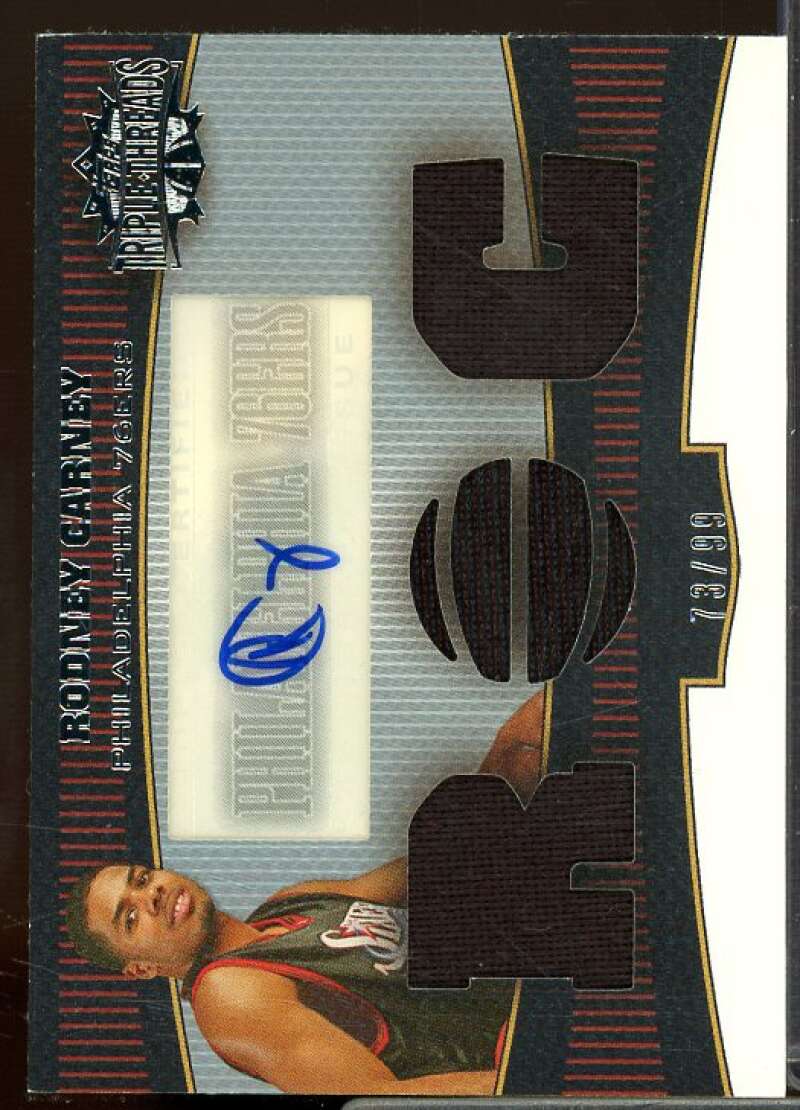 Rodney Carney Rookie JSY AU Rookie Card 2006-07 Topps Triple Threads #105  Image 1