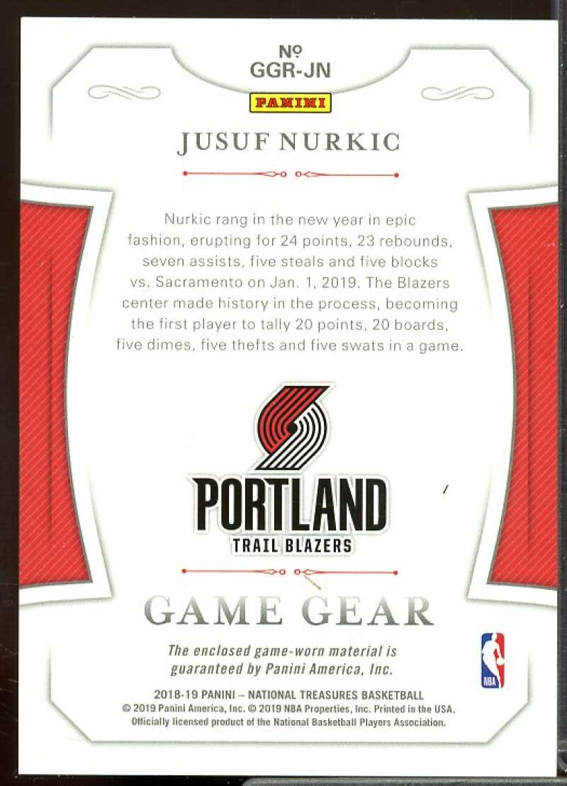 Jusuf Nurkic/99 Card 2018-19 Panini National Treasures Game Gear Relics #19  Image 2