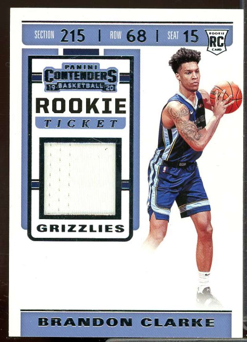 Brandon Clarke Rookie Card 2019-20 Panini Contenders Rookie Ticket Swatches #26  Image 1