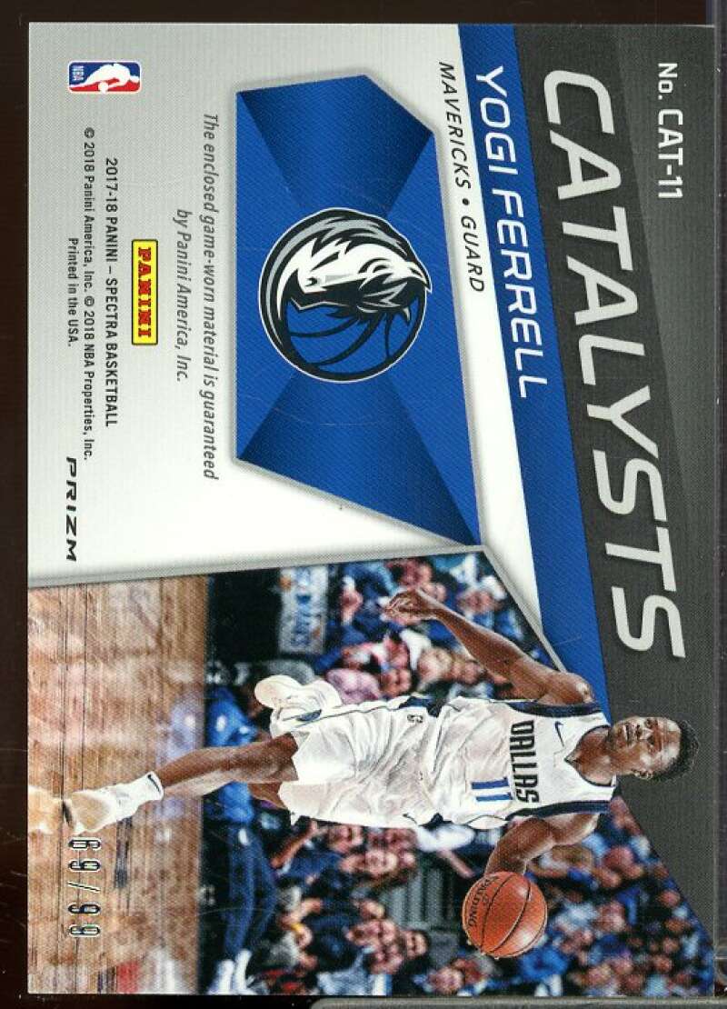 Yogi Ferrell Card 2017-18 Panini Spectra Catalysts Memorabilia Neon Blue #11  Image 2