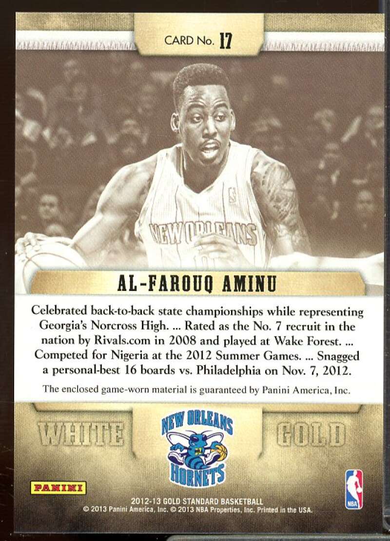 Al-Farouq Aminu/99 Card 2012-13 Panini Gold Standard White Gold Threads #17  Image 2