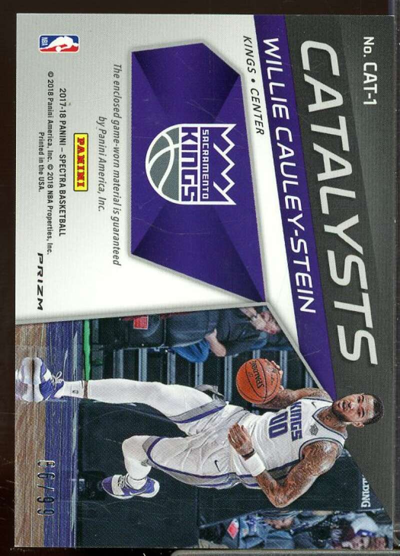 Willie Cauley-Stein 2017-18 Panini Spectra Catalysts Memorabilia Neon Blue #1  Image 2
