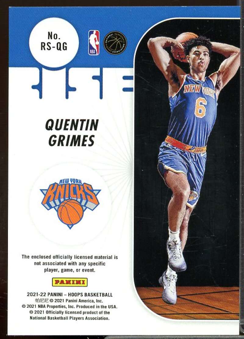 Quentin Grimes Card 2021-22 Hoops Rise N Shine Memorabilia #16  Image 2