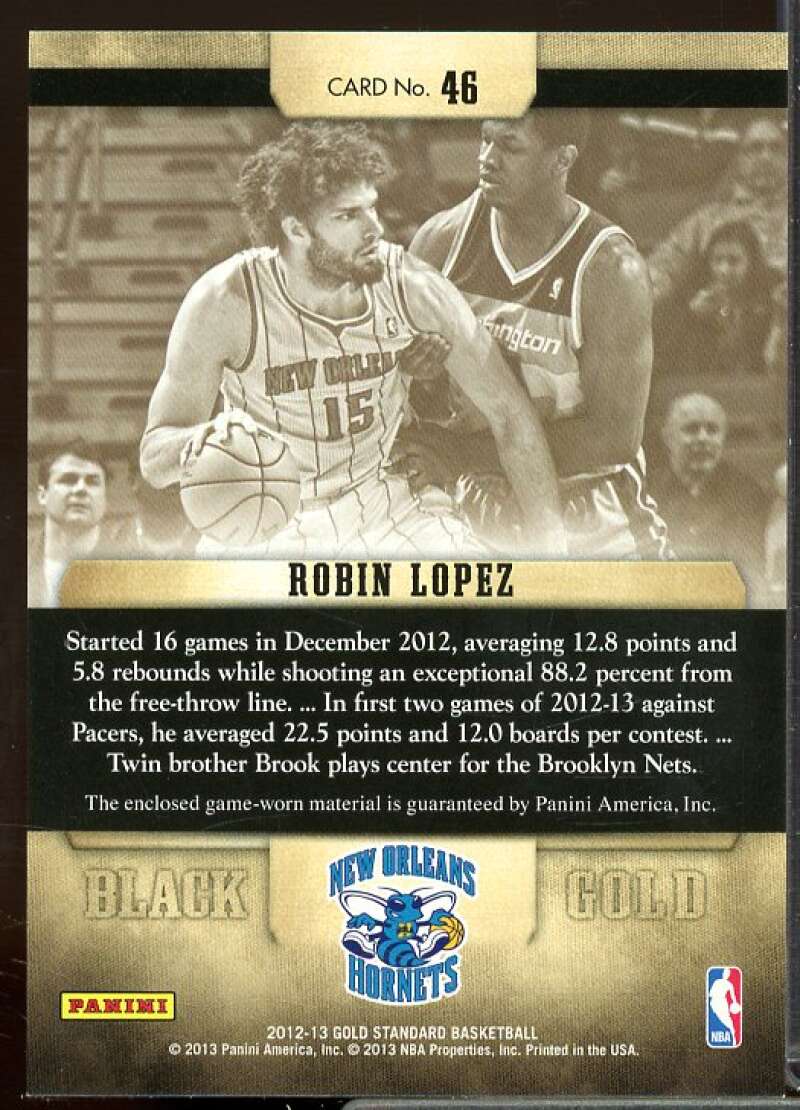 Robin Lopez/199 Card 2012-13 Panini Gold Standard Black Gold Threads #46  Image 2