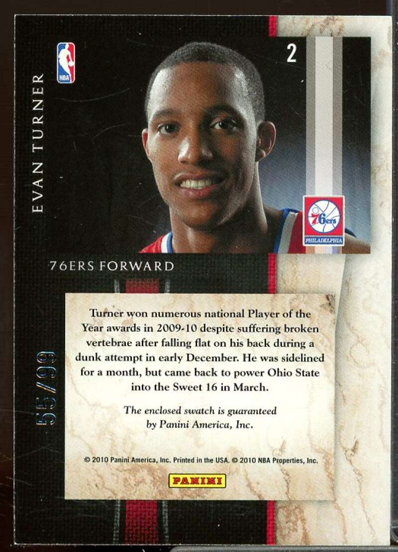 Evan Turner Card 2010-11 Limited Freshmen Jumbo Signatures #2  Image 2