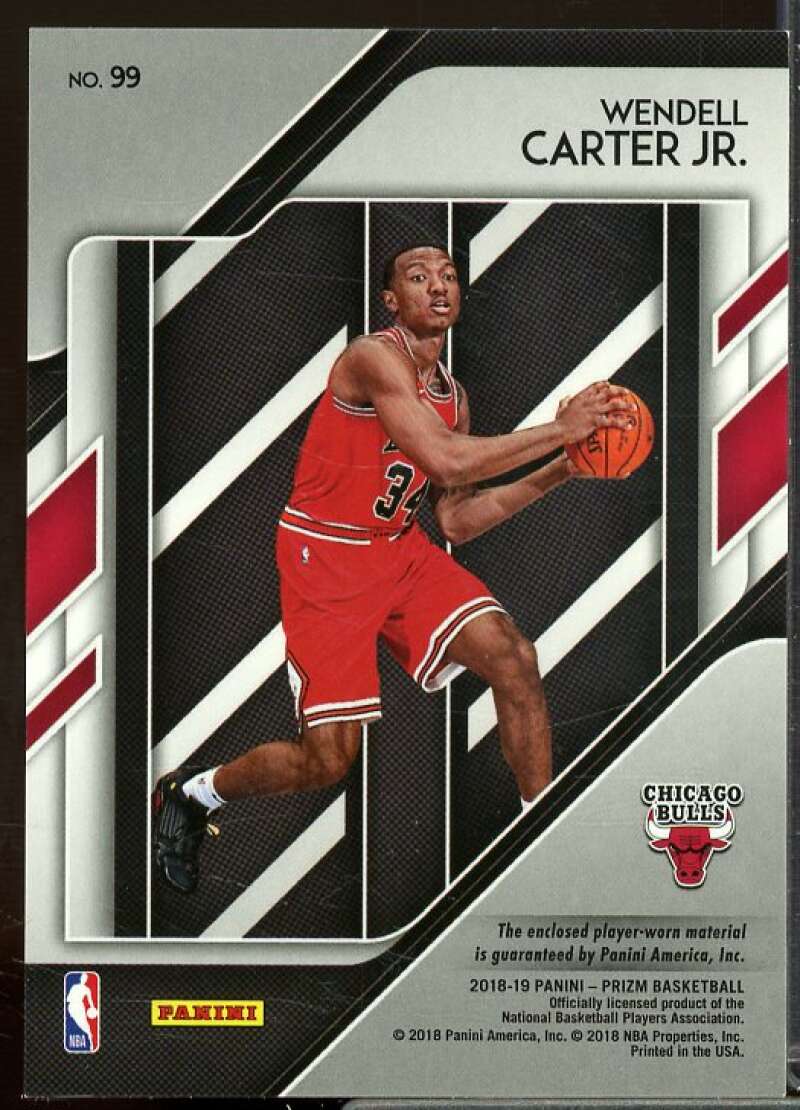 Wendell Carter Jr. Rookie 2018-19 Panini Prizm Rookie Sensational Swatches #99  Image 2