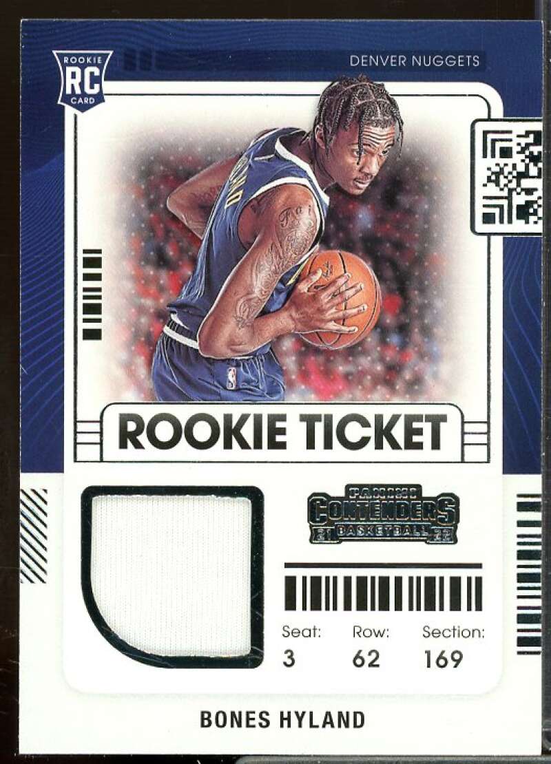 Bones Hyland Rookie Card 2021-22 Panini Contenders Rookie Ticket Swatches #26  Image 1