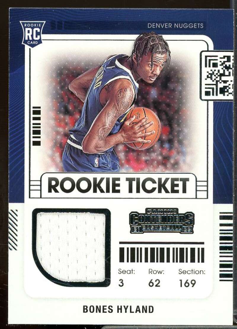 Bones Hyland Rookie Card 2021-22 Panini Contenders Rookie Ticket Swatches #26  Image 1