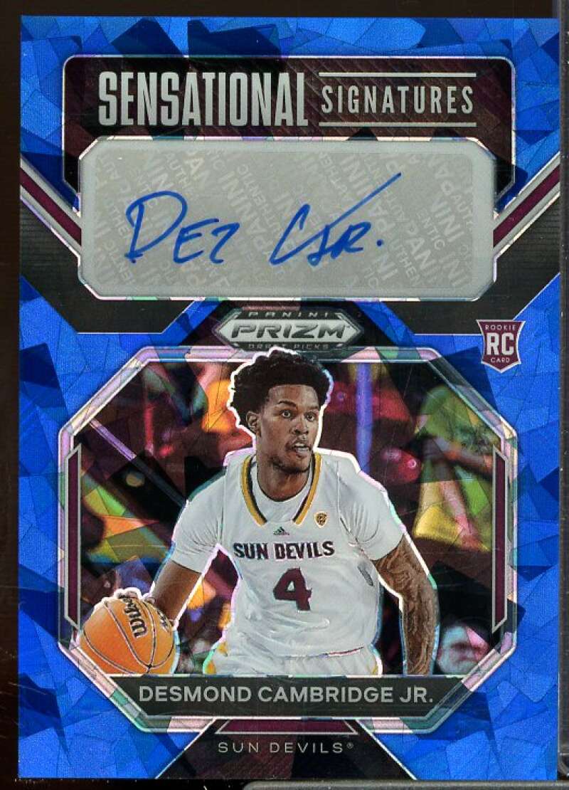 Desmond Cambridge Jr./75 2023-24 Panini Prizm Draft Picks Autograph Blue Ice #46  Image 1