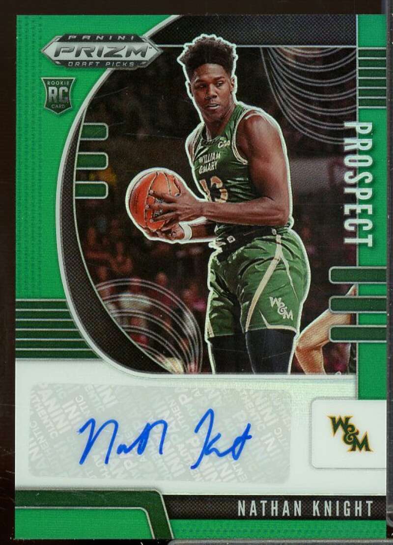 Nathan Knight 2020-21 Panini Prizm Draft Picks Prospect Autographs Green #72  Image 1