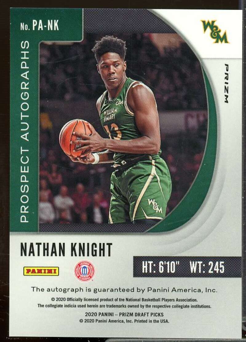 Nathan Knight 2020-21 Panini Prizm Draft Picks Prospect Autographs Green #72  Image 2