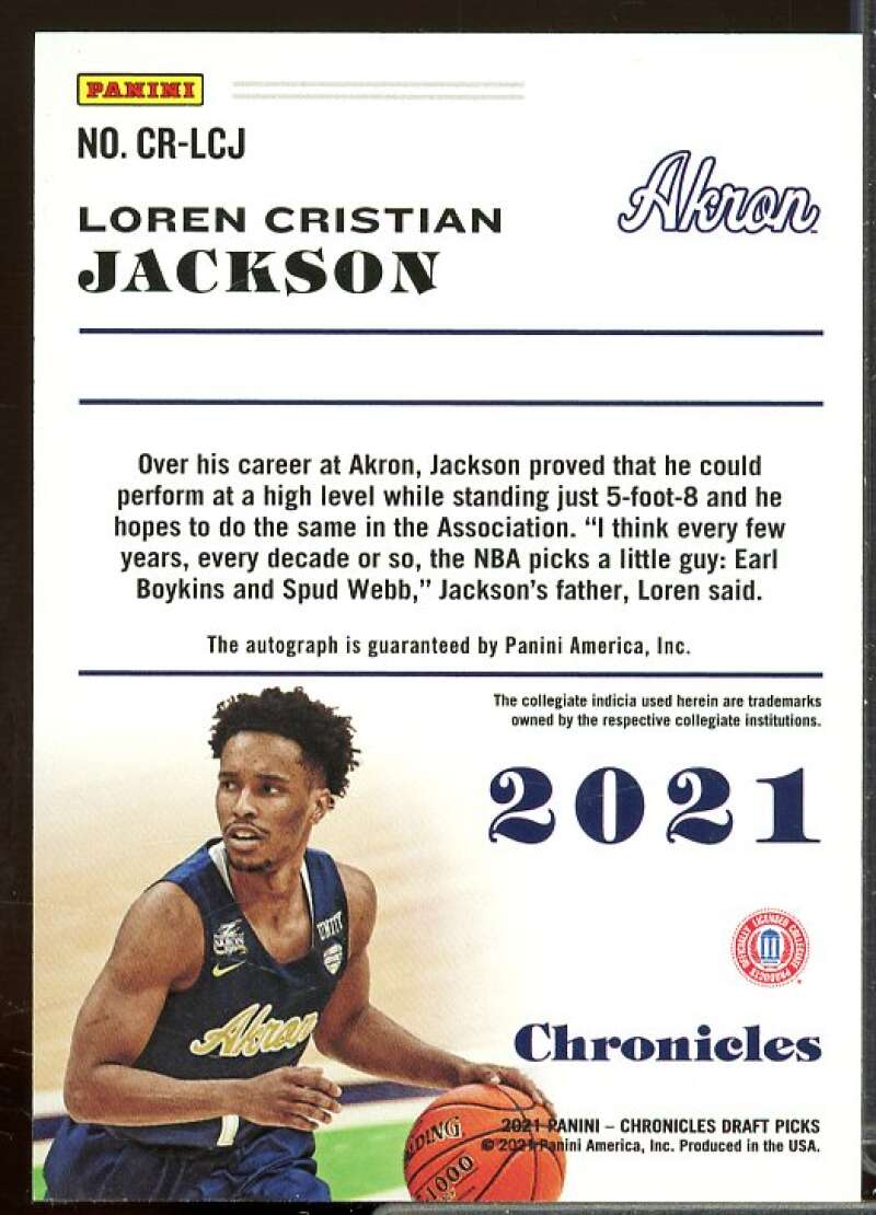 Loren Cristian Jackson 2021-22 Panini Chronicles Draft Rookie Signatures #28  Image 2
