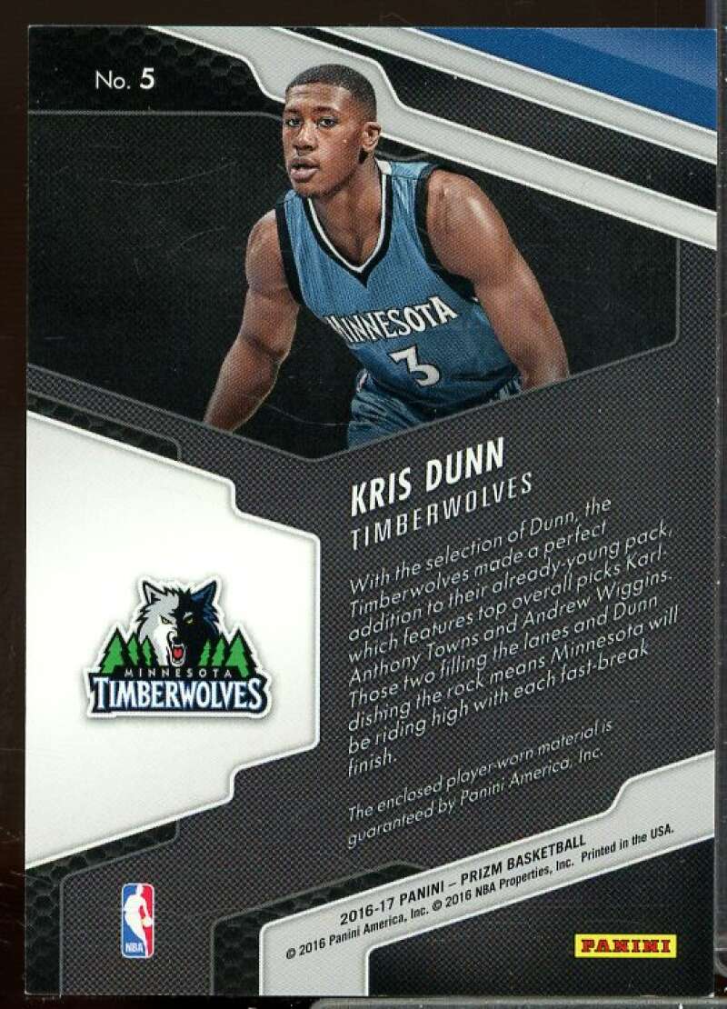 Kris Dunn Rookie Card 2016-17 Panini Prizm Rookie Jerseys #5  Image 2