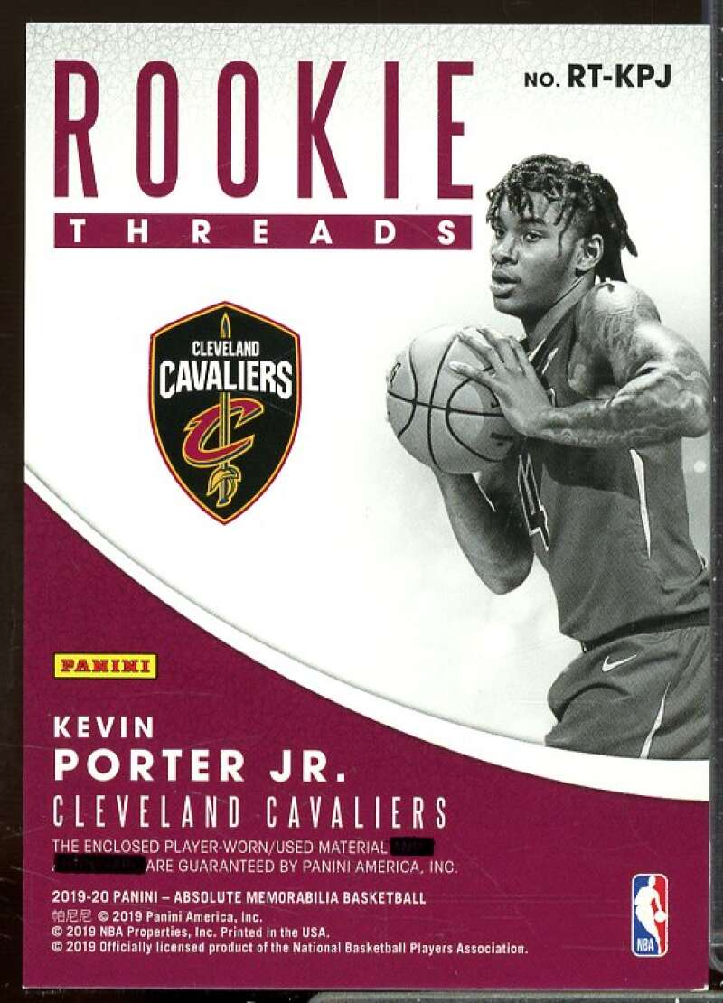 Kevin Porter Jr. Rookie 2019-20 Absolute Memorabilia Rookie Threads Level 1 #37  Image 2