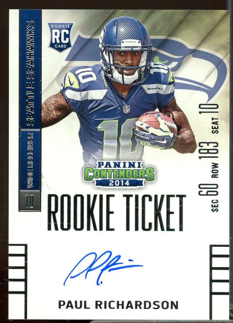 Paul Richardson AU Rookie Card 2014 Panini Contenders #228A  Image 1