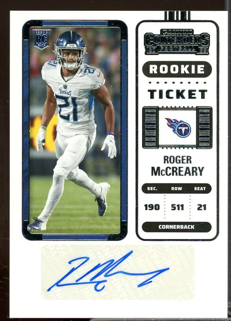 Roger McCreary AU Rookie Card 2022 Panini Contenders Rookie #163  Image 1