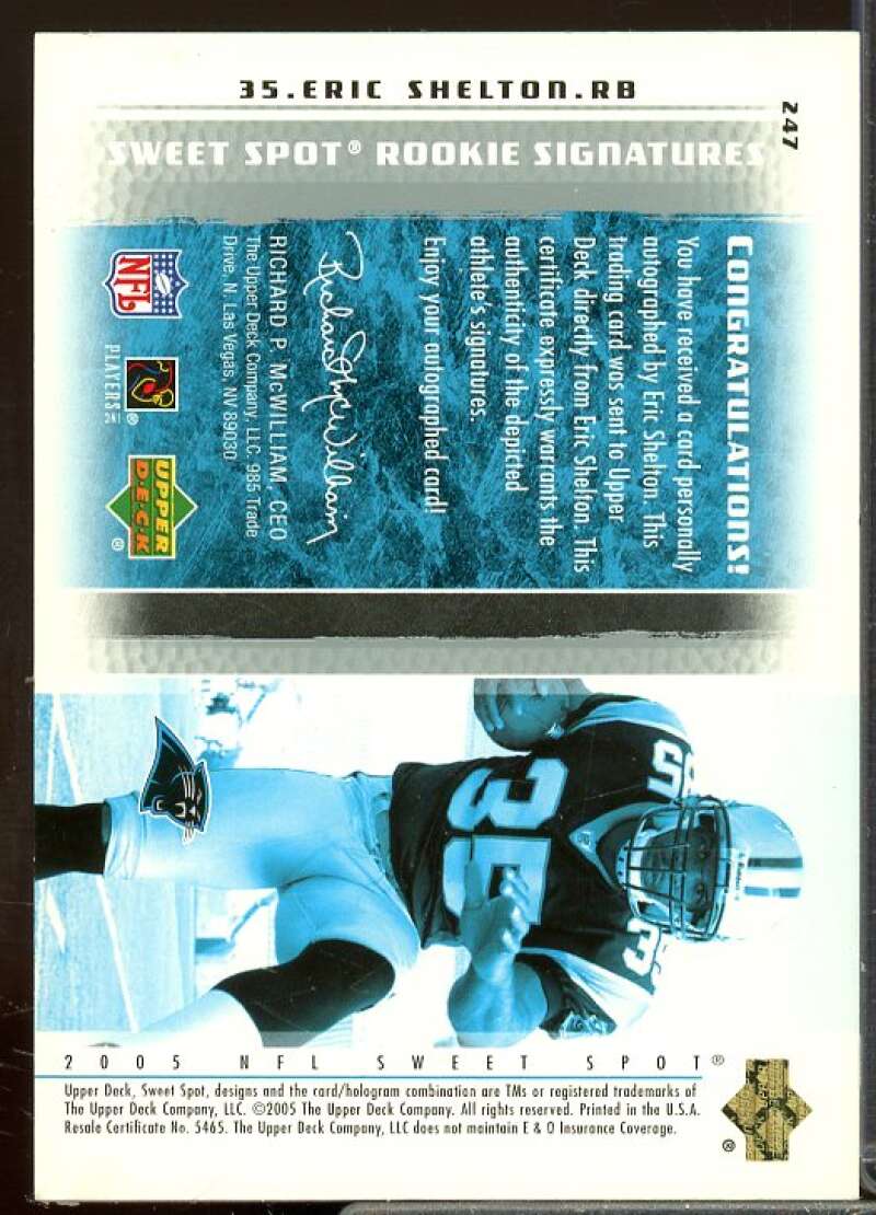 Eric Shelton AU/650 Rookie Card 2005 Sweet Spot Rookie #247  Image 2