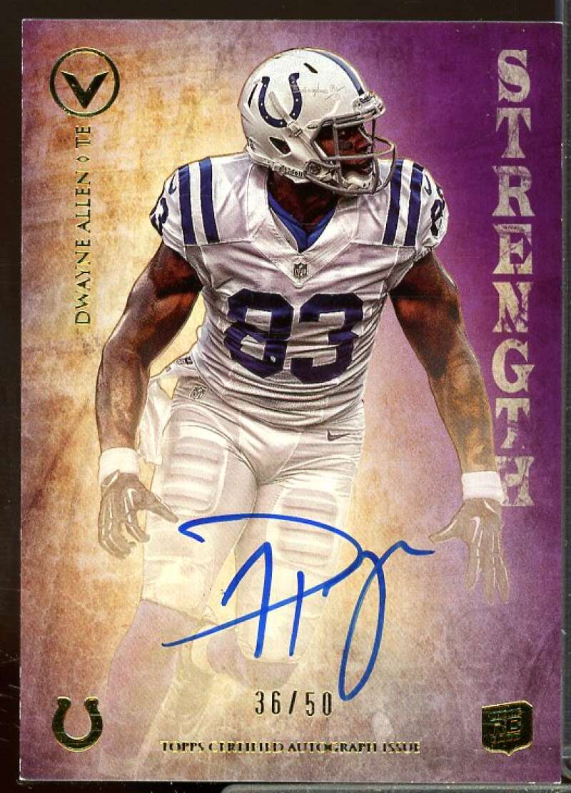 Dwayne Allen Card 2012 Topps Valor Legionary Rookie Autographs Strength #LADA  Image 1