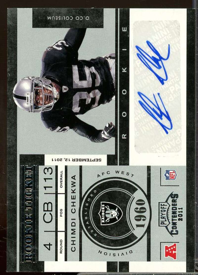 Chimdi Chekwa AU Rookie Card 2011 Playoff Contenders Rookie #191  Image 1