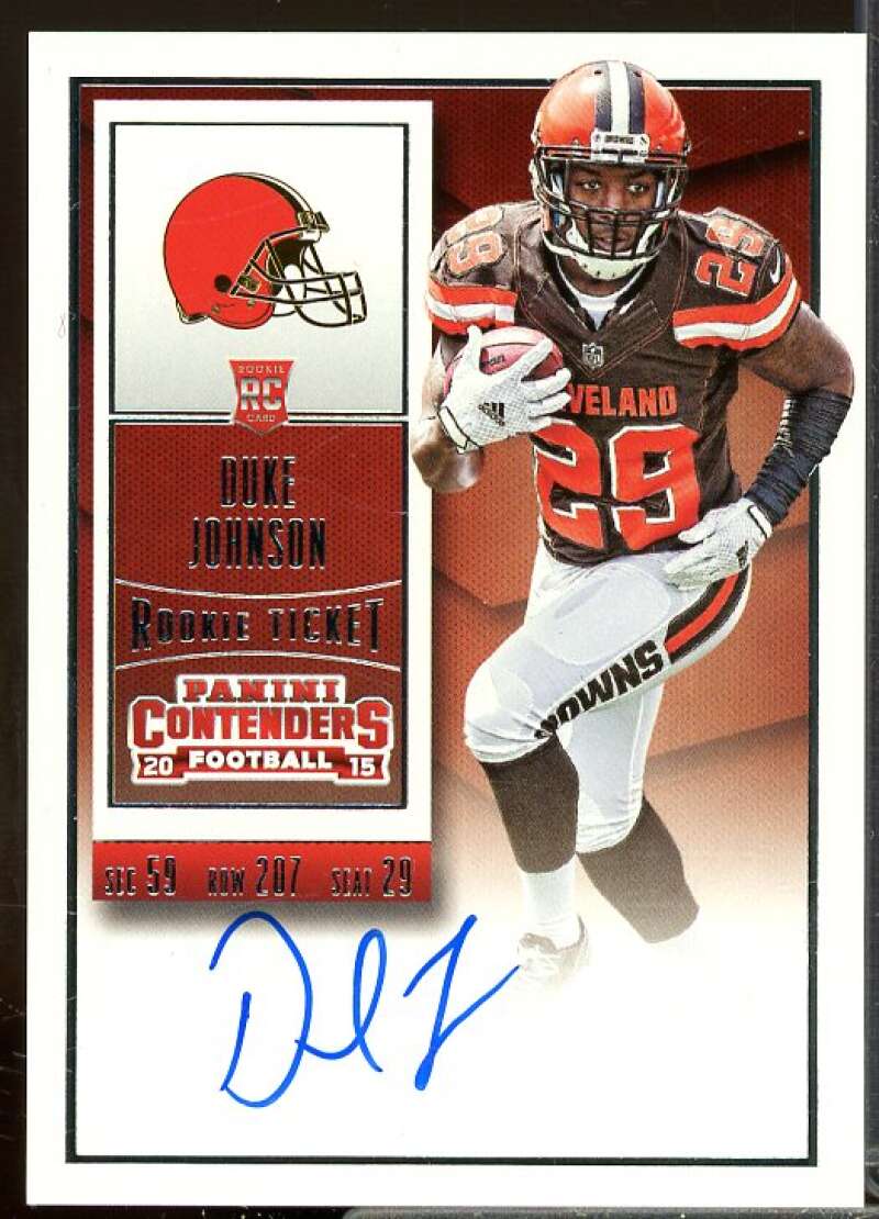 Duke Johnson AU Rookie Card 2015 Panini Contenders Rookie #214A  Image 1