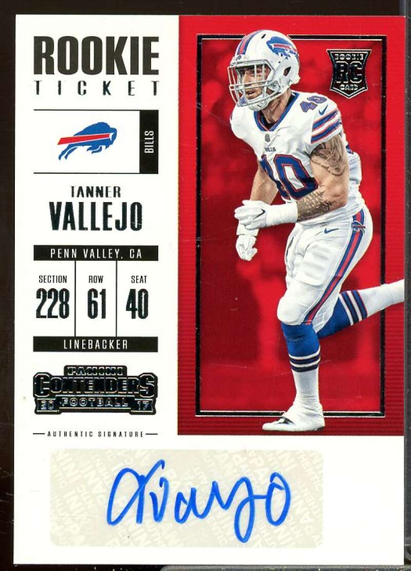 Tanner Vallejo AU Rookie Card 2017 Panini Contenders Rookie #215  Image 1
