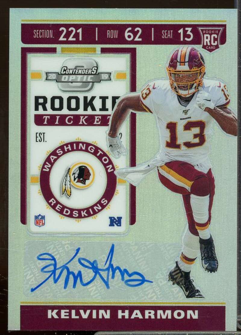 Kelvin Harmon AU RC Card 2019 Panini Contenders Optic Rookie #190  Image 1