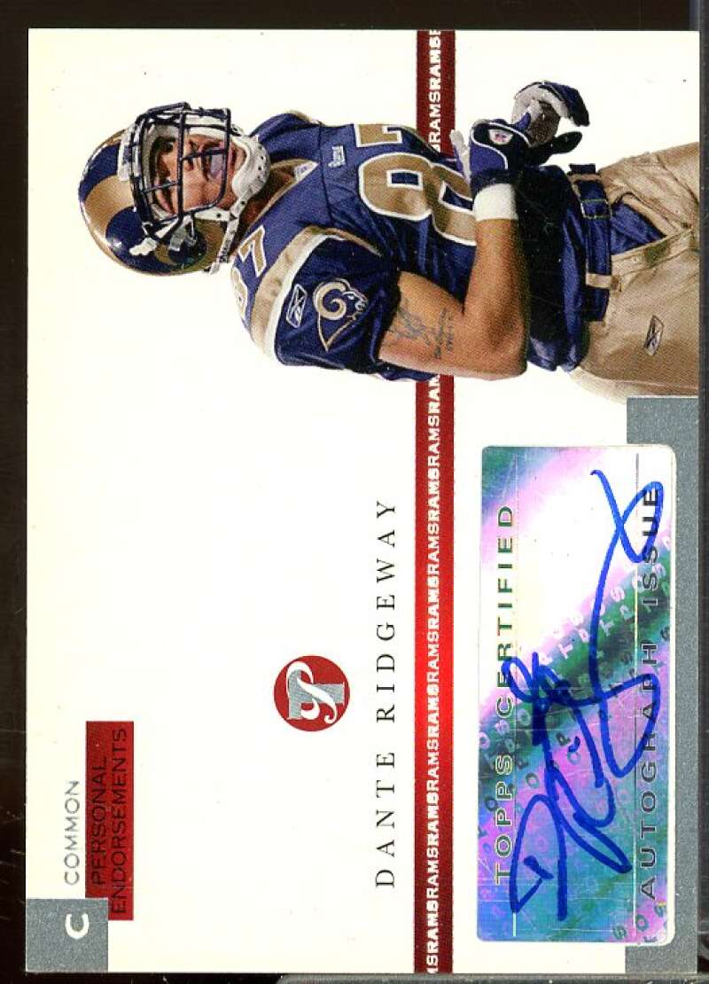 Dante Ridgeway/1500 C 2005 Topps Pristine Personal Endorsements Autographs #DR  Image 1