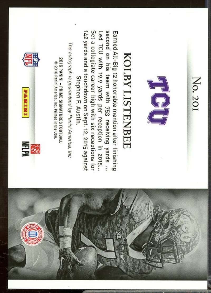 Kolby Listenbee AU Rookie Card 2016 Prime Signatures Rookie #201  Image 2