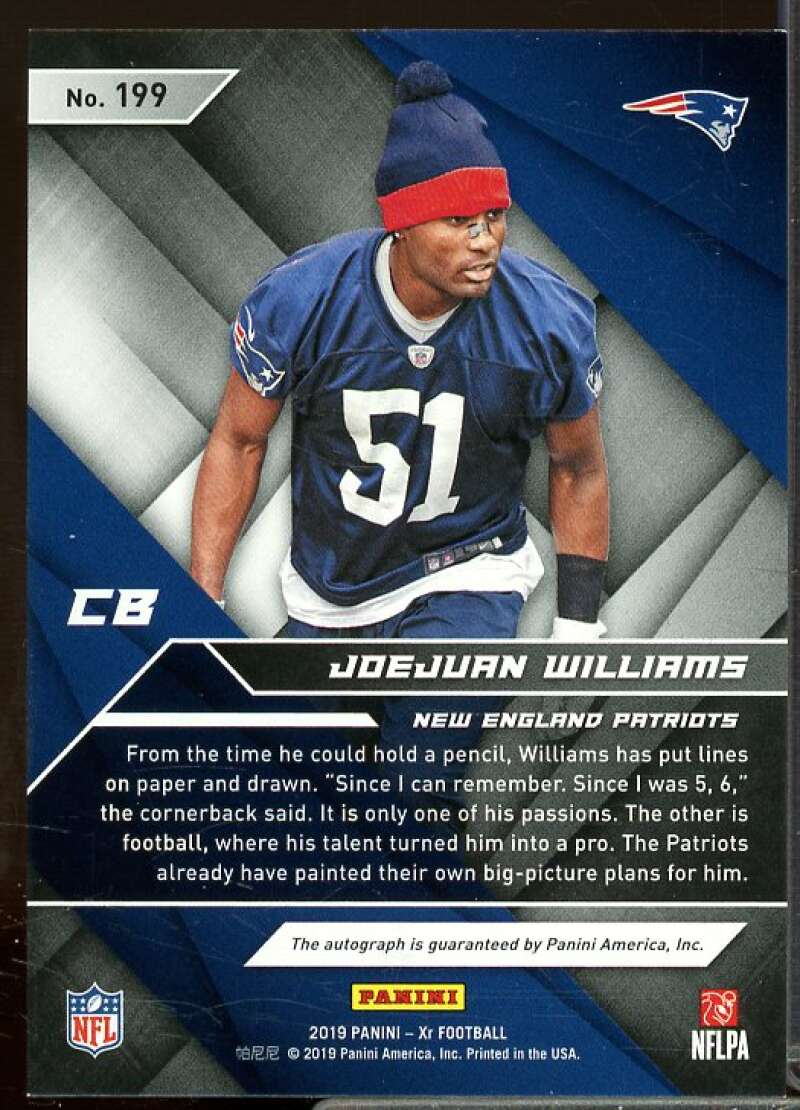 Joejuan Williams/199 Rookie Card 2019 Panini XR Rookie Autographs #199  Image 2