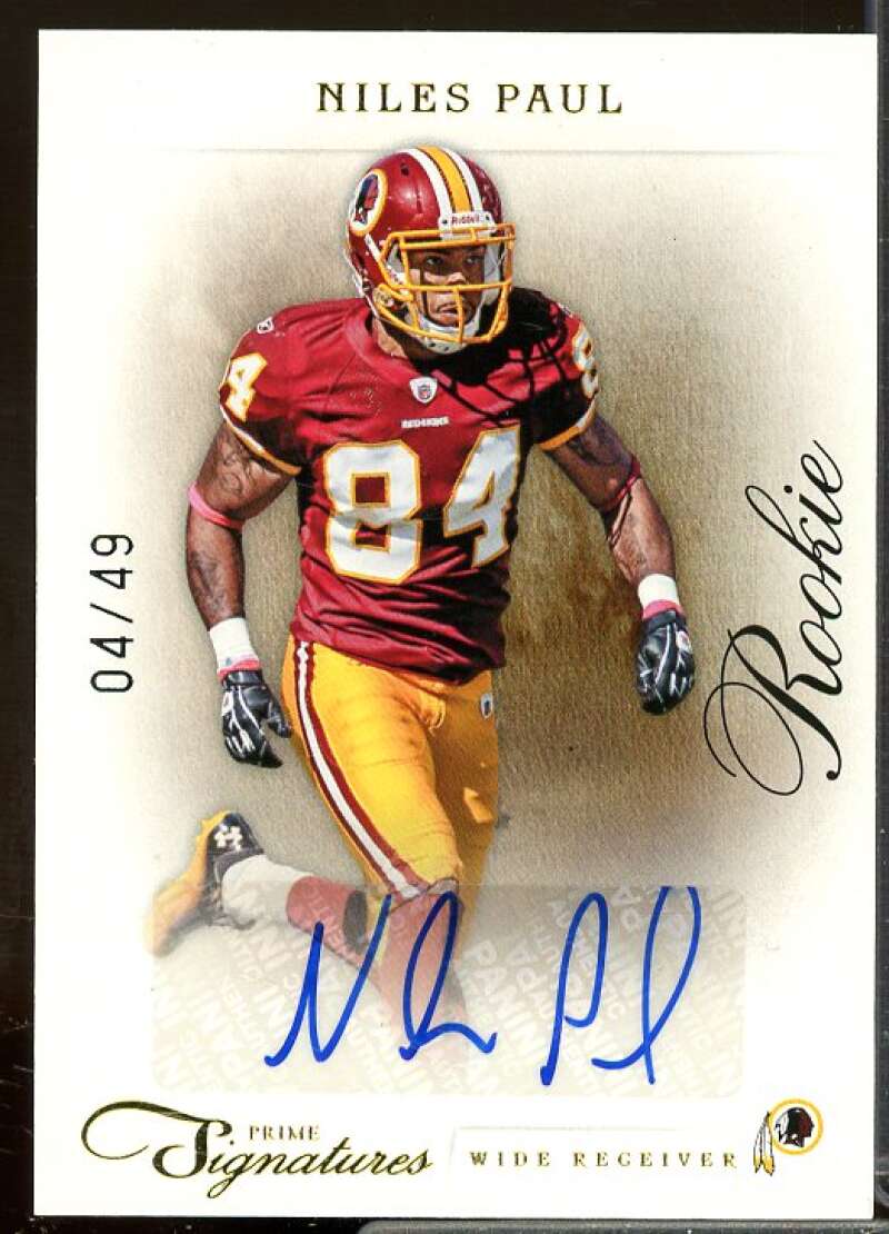 Niles Paul/49 Rookie Card 2011 Prime Signatures Rookie Autographs Gold #204  Image 1