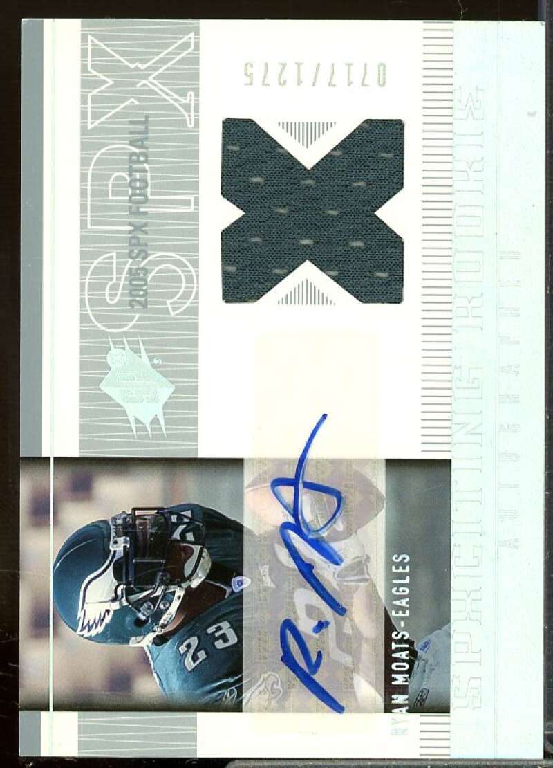 Ryan Moats JSY AU Rookie Card 2005 SPx Rookie #199B  Image 1