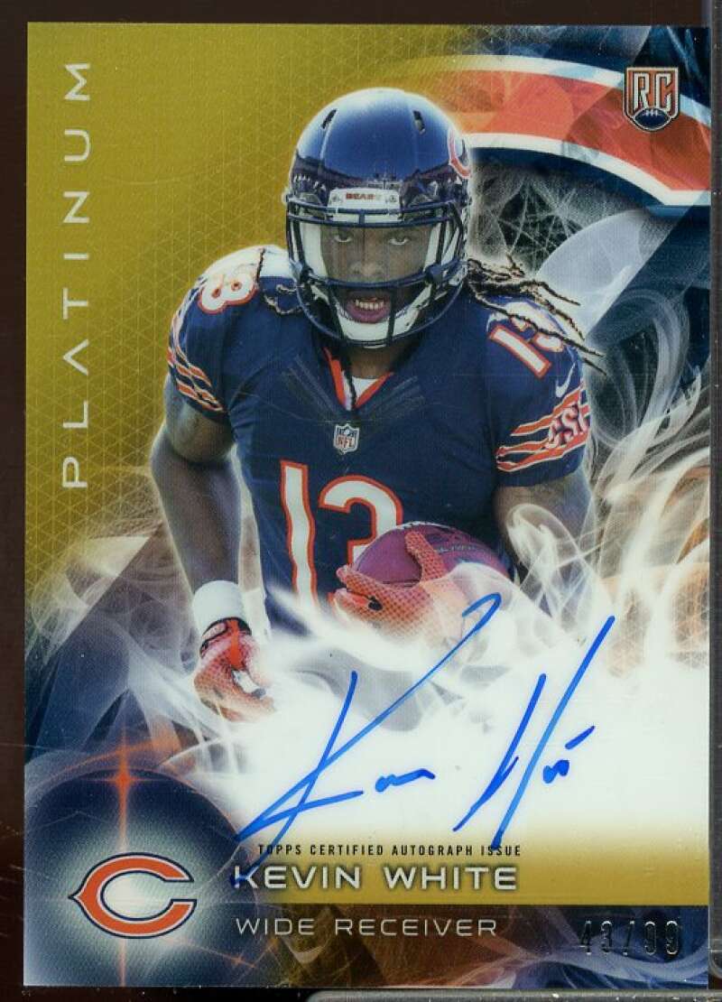 Kevin White Rookie 2015 Topps Platinum Rookie Autographs Gold Refractors #ARKW  Image 1