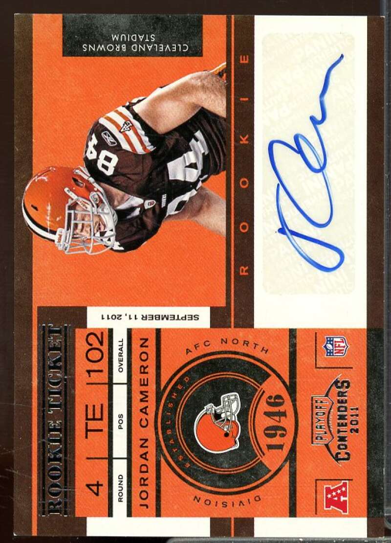 Jordan Cameron AU Rookie Card 2011 Playoff Contenders Rookie #144  Image 1
