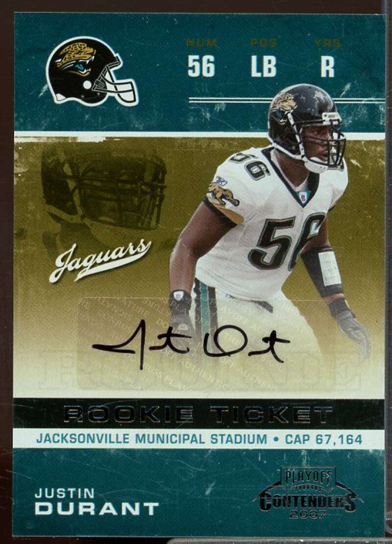 Justin Durant AU Rookie Card 2007 Playoff Contenders Rookie #177  Image 1