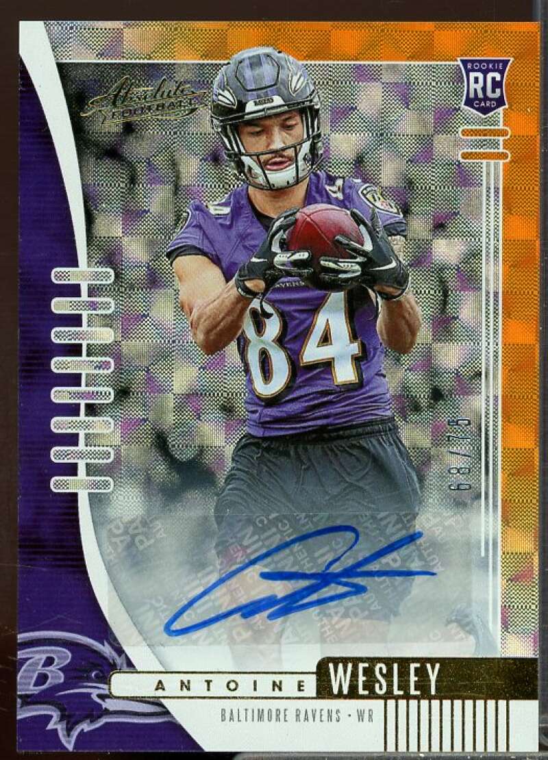 Antoine Wesley/75 Rookie 2019 Absolute Signature Rookies Orange Mosaic #143  Image 1
