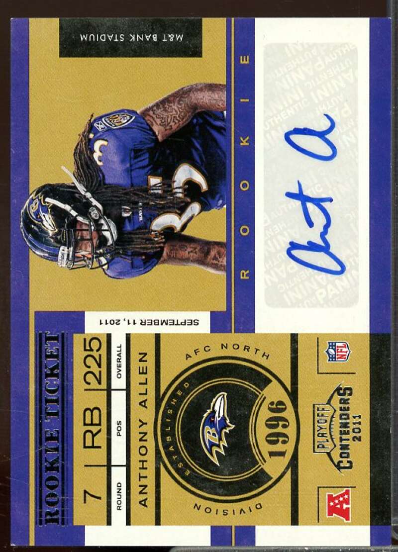 Anthony Allen AU Rookie Card 2011 Playoff Contenders Rookie #110  Image 1