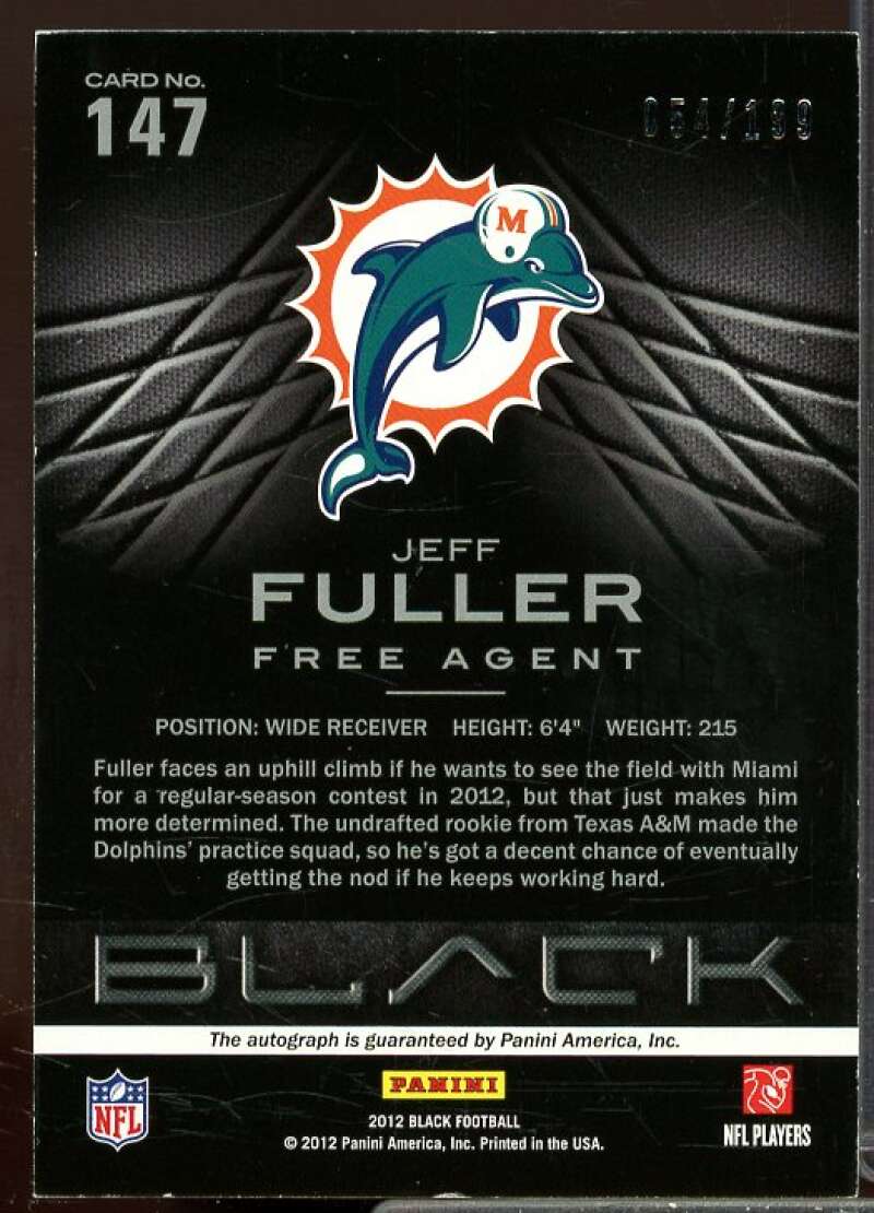 Jeff Fuller/199 Rookie Card 2012 Panini Black Rookie Signatures #147  Image 2