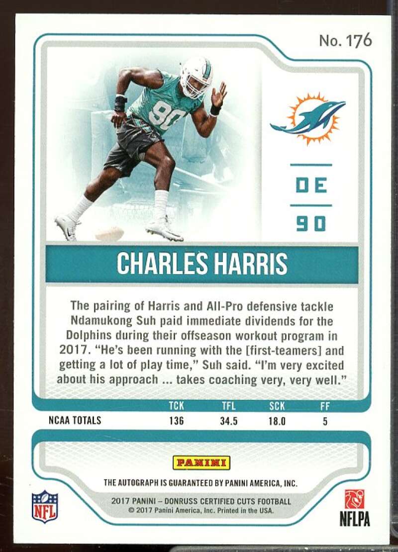 Charles Harris Rookie Card 2017 Certified Cuts Rookie Scripts Silver #176  Image 2