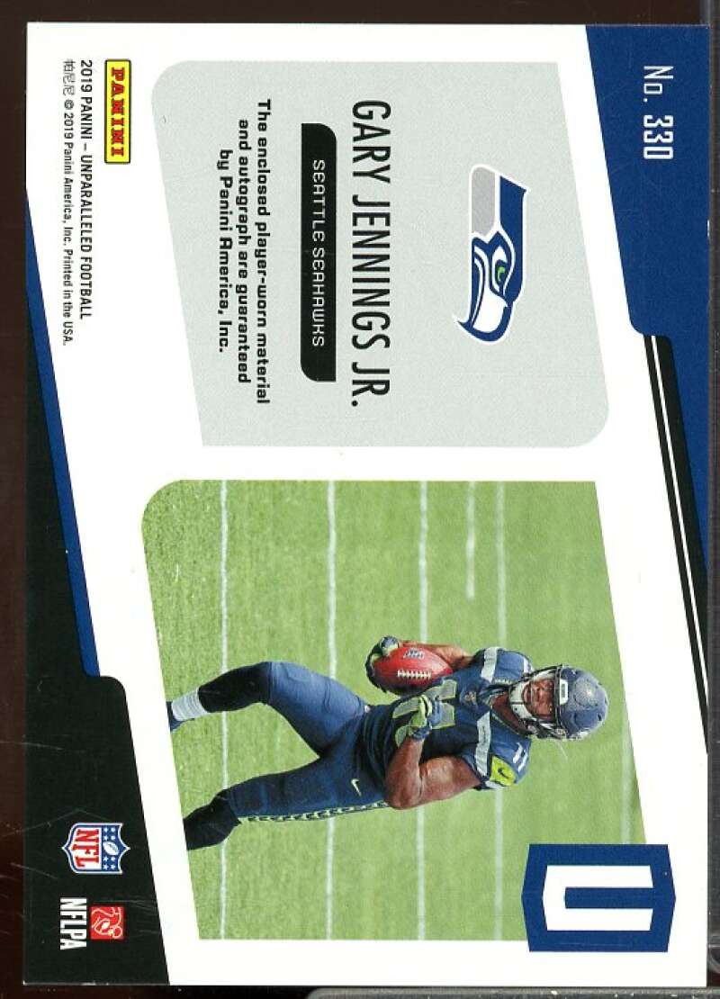 Gary Jennings Jr. JSY AU Rookie Card 2019 Panini Unparalleled Rookie #330  Image 2